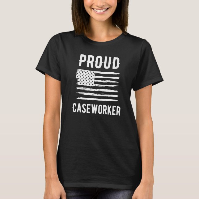 T-shirt Proud Case Manager Profession American Flag Premiu (Devant)