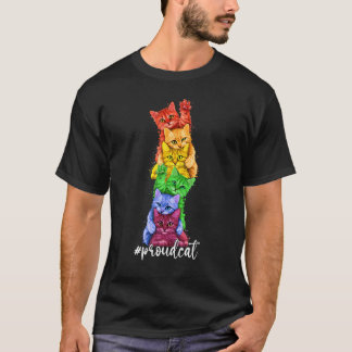 T-shirt Proud Cat Stack Rainbow Gay Pride Lgbt Animals Kit