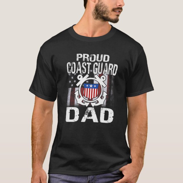 T-shirt Proud Coast Guard Dad Tee U.S Coast Guard Veteran (Devant)