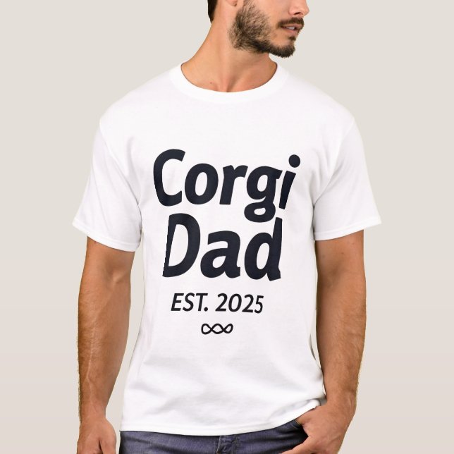 T-shirt Proud Corgi Dad EST 2025 Tee (Devant)