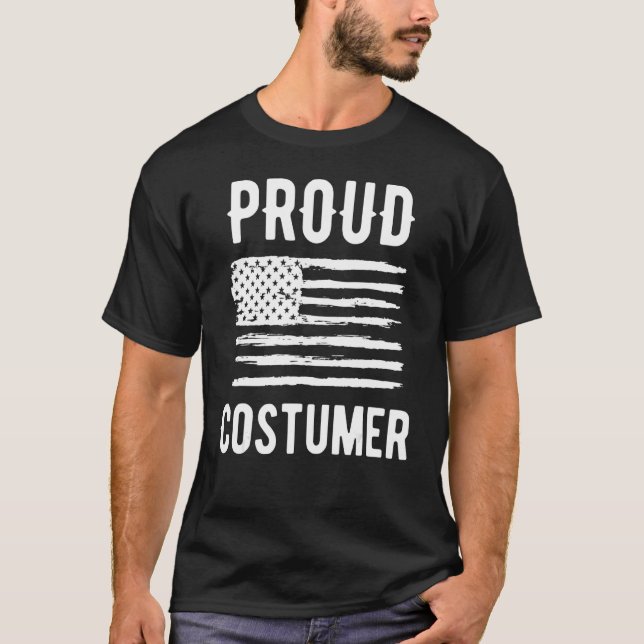 T-shirt Proud Costumer Profession American Flag (Devant)