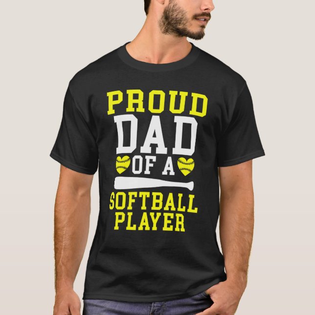 T-shirt Proud Dad of a Softball Player Dad (Devant)