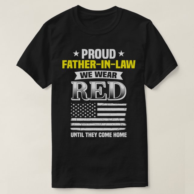 T-shirt Proud FatherInLaw Of Deployed Son Red Friday Famil (Design devant)