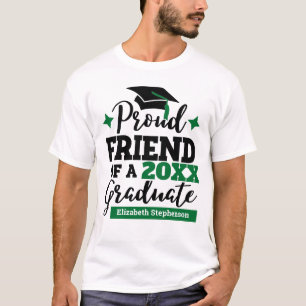 T-shirt Proud Friend 2022 diplômé noir vert nom goût