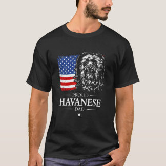 T-shirt Proud Havanese Dad American Flag Patriotic Dog