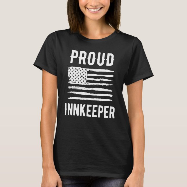 T-shirt Proud Innkeeper Profession American Flag (Devant)