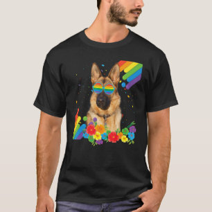 T-shirt Proud Lgbt Gay German Shepherd Dog Pride Flag Rain