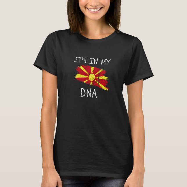 T-shirt Proud Macedonian Pride It's in my DNA Macedonia Fl (Devant)