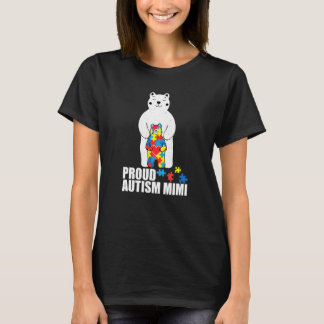 T-shirt Proud Mimi Bear Autism Awareness Puzzle Piece Fami