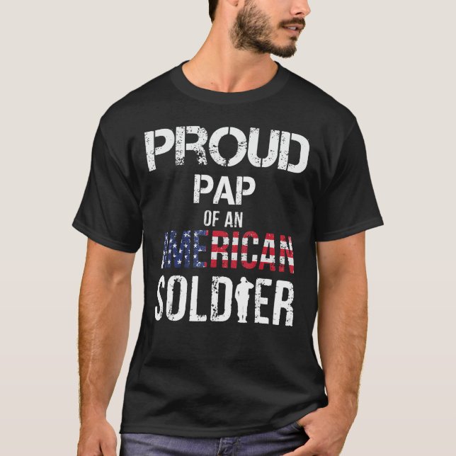 T-shirt  Proud Pap Of A Soldier Shirt Army Family (Devant)
