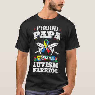 T-shirt Proud Papa D'Un Autisme Guerrier Sensibilisation R