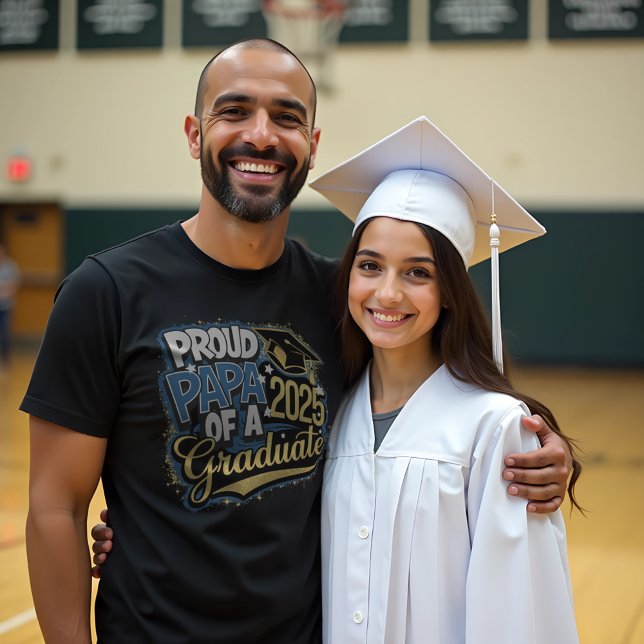 T-shirt Proud Papa d'un diplômé de 2025 (Proud Papa of a Graduate T-Shirt, Graduation Gift for Dad, Unisex Graduation Tee, 2025 Graduation Ap)