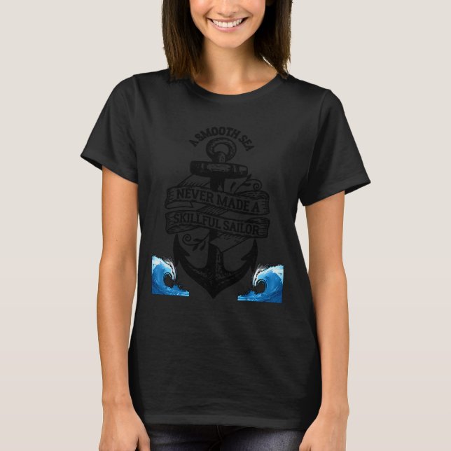 T-shirt Proud Seaman Captain Husband Papa Daddy Anchor Pri (Devant)