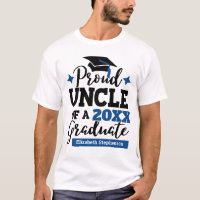 Proud Uncle 2022 diplômé noir bleu nom de moule
