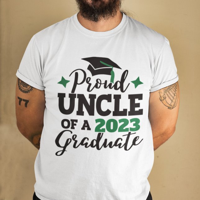 T-shirt Proud Uncle 2022 diplômé noir vert goût (Créateur téléchargé)