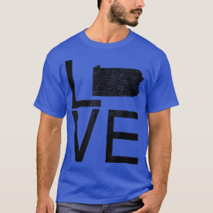 T-shirt Proud USA Fan State Pennsylvania LOVE Map Pennsyl