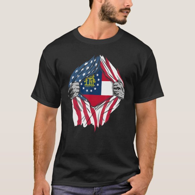T-shirt Proud Usa Home Country Patriotic Home State Flag G (Devant)