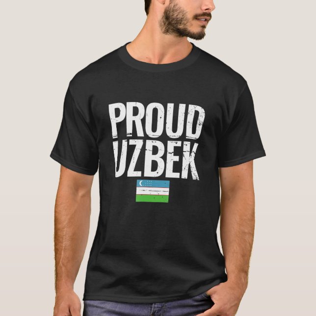 T-shirt Proud Uzbek Uzbekistan Flag (Devant)