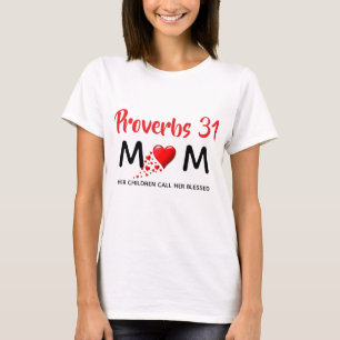 T-shirt PROVERBE 31 COEURS DE LA JOURNÉE DE LA MÈRE chréti