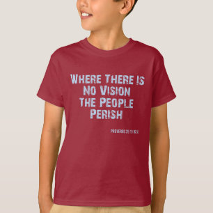 T-shirt Proverbes 29:18 Bible Verse KJV Citation du garçon