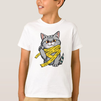 T-shirt Prudence Tape Chat - Drôle Gris Tabby avec Pa élev