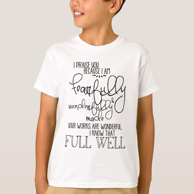 T-shirt Psalm139 craintivement et merveilleusement fait (Devant)