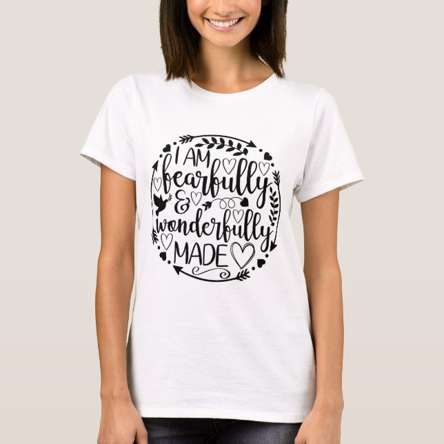 T-shirt Psalm 39 Wonderfully Made Christian Scripture  (Devant)