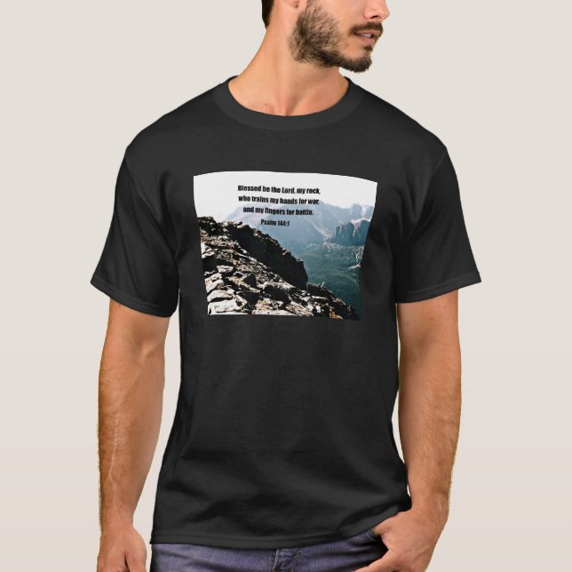 T-shirt Psaume 144:1 Béni soit le Seigneur... (Devant)