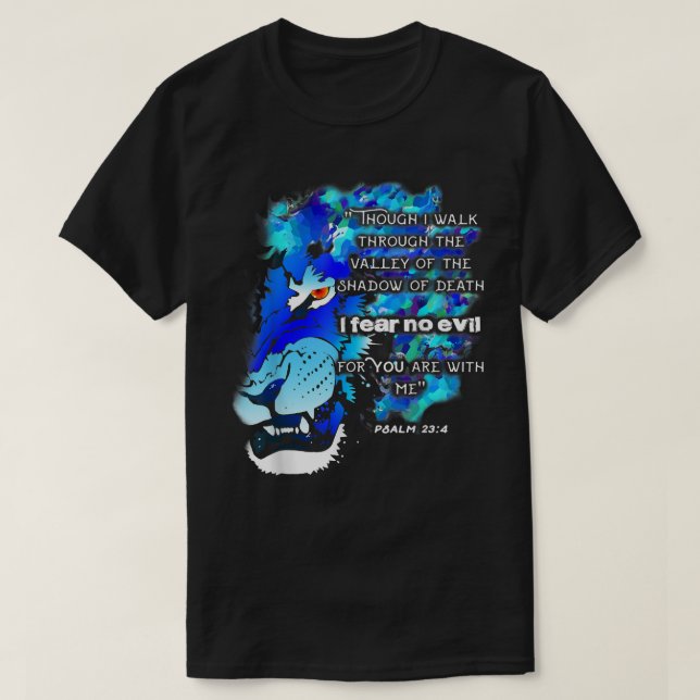 T-shirt Psaume 23 Lion chrétien religieux  (Design devant)