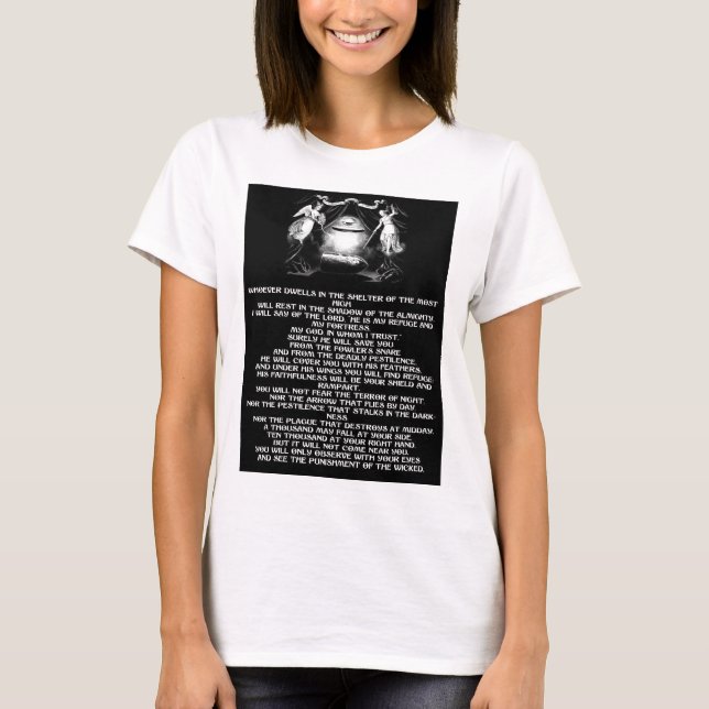 T-shirt psaume 91 bible citation anges Art religieux (Devant)