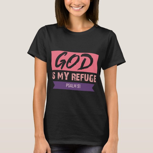 T-shirt Psaume 91 Écriture Vêtements Dieu Est Mon Dieu (Devant)