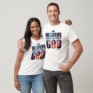 T-shirt Psaume de création chrétienne 19:1 Les cieux se dé