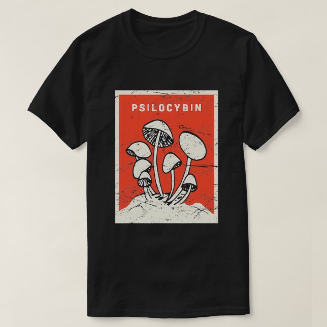 T-shirt Psilocybin Retro Psychedelic Magie Champignons (Design devant)