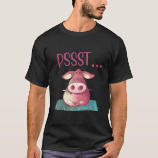 T-shirt Pssst Yoga Pig Cute Sow Doing Yoga