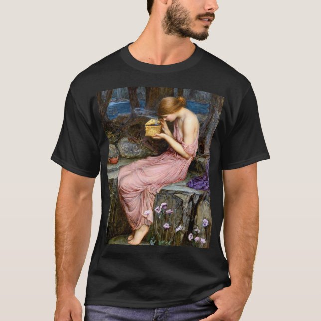 T-shirt Psyche Ouverture de la Golden Box Waterhouse Art (Devant)