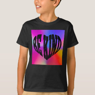 T-shirt Psychedelic Be Kind Heart Design - Arc-en-ciel vib