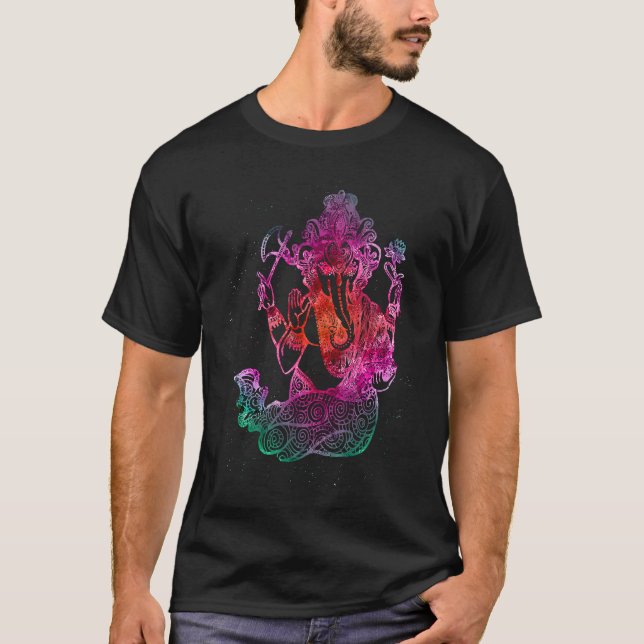 T-shirt Psychedelic Ganesha Buddha Elephant (Devant)