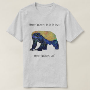 T-shirt Psychedelic Honey Badger Funny Animal Art Slogan
