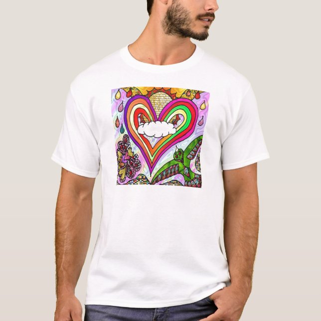 T-shirt Psychédélic Rainbow Heart (Devant)