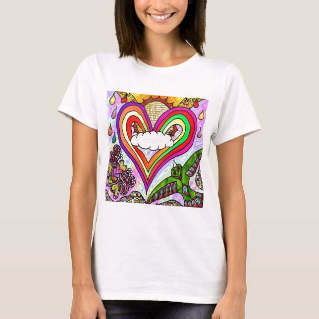 T-shirt Psychédélic Rainbow Heart (Devant)