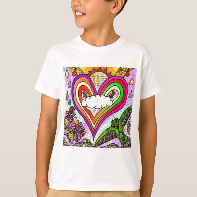 T-shirt Psychédélic Rainbow Heart (Devant)