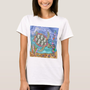 T-shirt Psychédélic Sea Turtle Seahorse