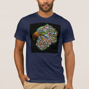 T-shirt psychédélique de conception de faucon