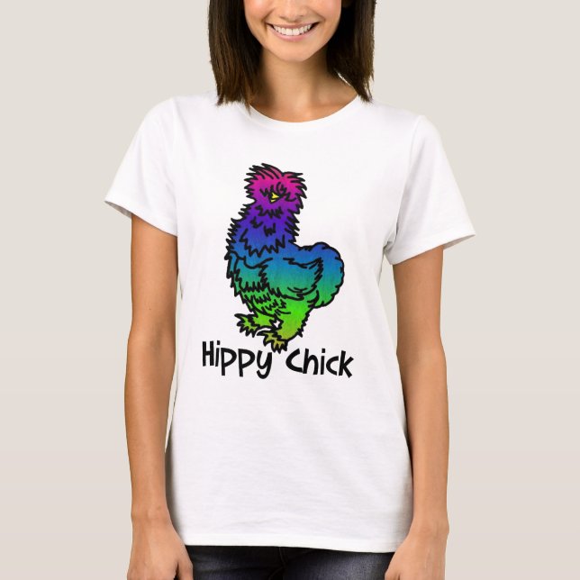 T-shirt psychédélique de poussin de hippie de (Devant)