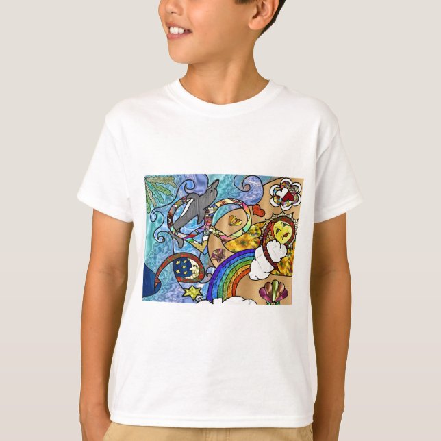 T-shirt Psychédélique des années 60 rétro à la plage Vêtem (Devant)