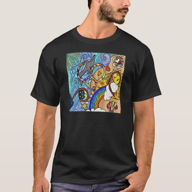 T-shirt Psychédélique des années 60 rétro à la plage Vêtem (Devant)