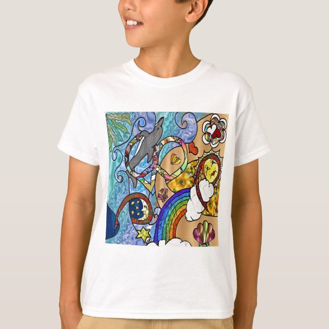 T-shirt Psychédélique des années 60 rétro à la plage Vêtem (Devant)