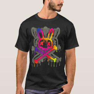 T-shirt Psychédélique Un Lapin Tie Dye Crâne Et Crossbones
