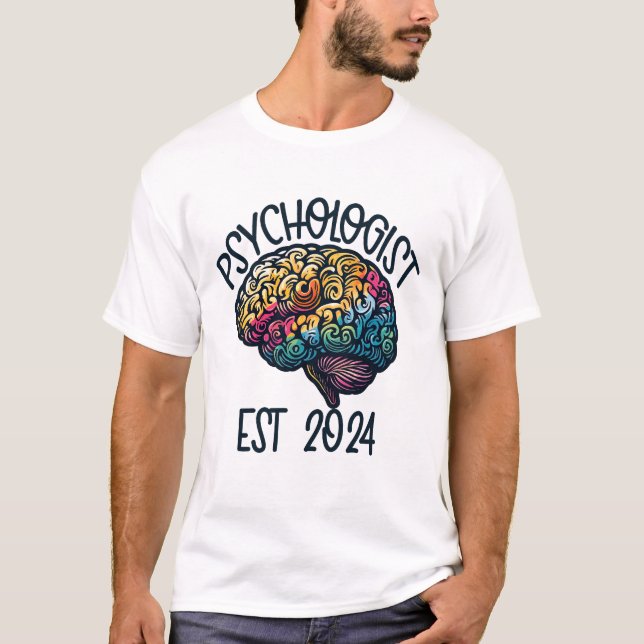 T-shirt Psychologie Diplôme majeur 2024 Nouveau psychologu (Devant)
