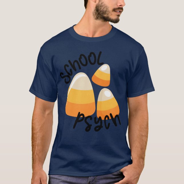T-shirt Psychologue scolaire Halloween rétro (Devant)
